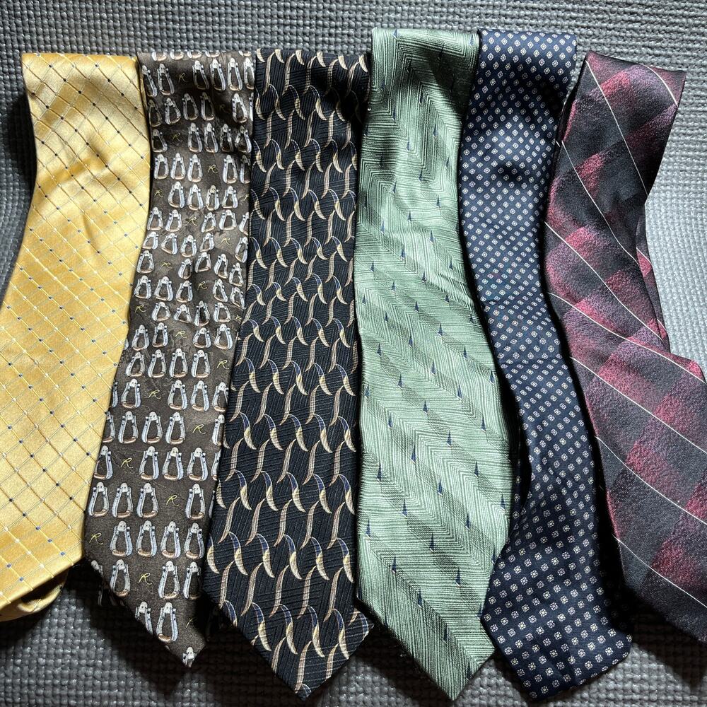 Lot Of Stafford Roper Graham & Lockwood Pronto Uomo‎ Neck Tie 6-Piece Set